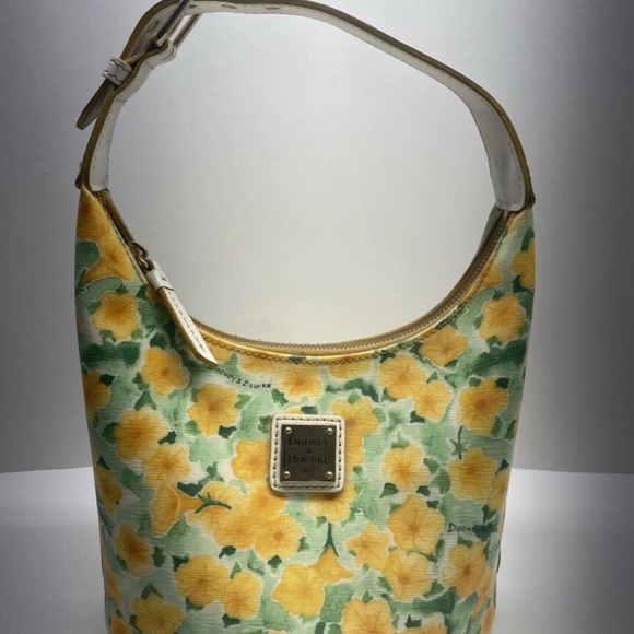 Dooney & Bourke Handbags - Dooney & Bourke Vintage Spring Yellow Petunia Floral Hobo Bag